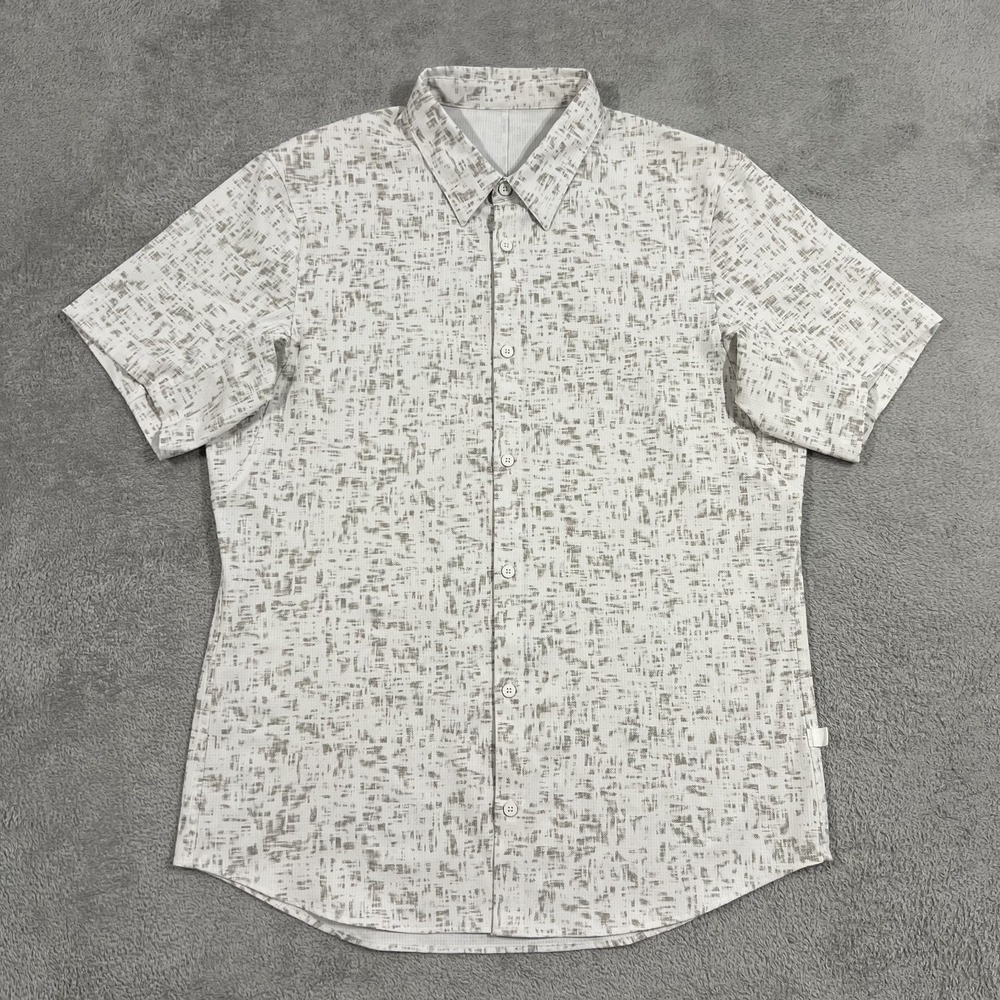 Lululemon Airing Easy Shirt Mens Large Short Sleeve Button Up